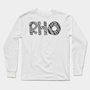 Rho Letter Doodle Pattern Long Sleeve T-Shirt